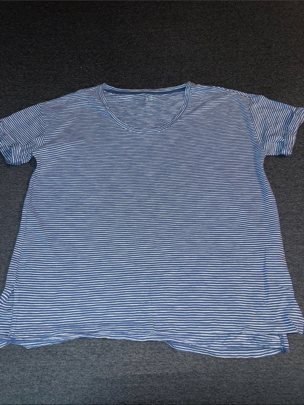 GAP Blue and White Striped Short Sleeve Top